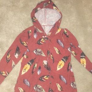 Orange Thin Feather Hoodie